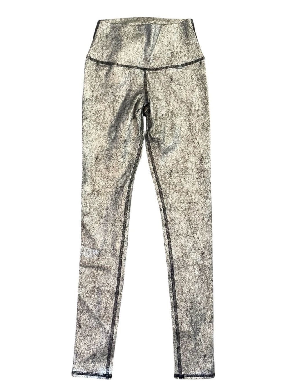Alo Yoga Metallic Silver High Waist Airbrush Leggings XS Athleisure